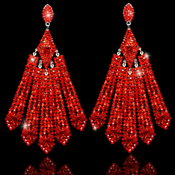 Red 5-Bar Earrings