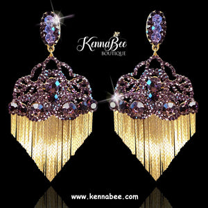 Amethyst/Plum Catherine with Gold Fringe