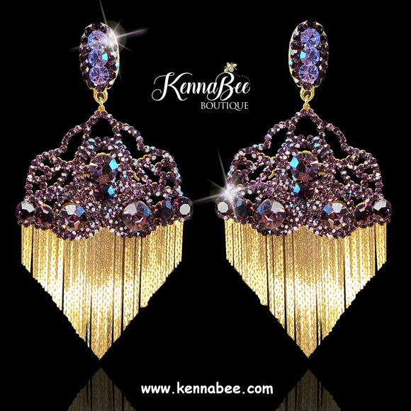 Amethyst/Plum Catherine with Gold Fringe
