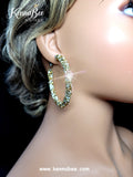Yellow and Crystal Glitter Hoops