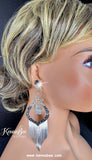 Jet/Crystal Ombre Ganglion with Silver Fringe