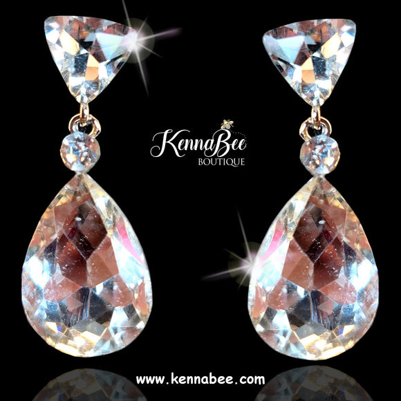 Crystal Drops with Triangle Pin