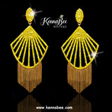 Citrine Shells with Gold Fringe