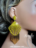 Citrine Shells with Gold Fringe