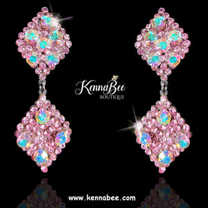 Light Rose/AB Double Diamond Drops
