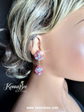 Rose/AB Double Diamond Drops