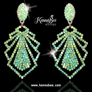Peridot AB Geo Earrings