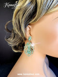 Peridot AB Geo Earrings