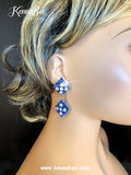 Sapphire/AB Double Diamond Drops