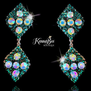 Emerald/AB Double Diamond Drops