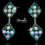Emerald/AB Double Diamond Drops