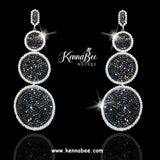 Jet/Crystal Large 3 Circles