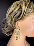 Beige/gold soutache earrings