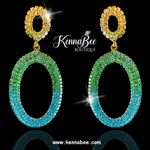 Citrine/Peridot/Aqua Ombre Oval Outlines