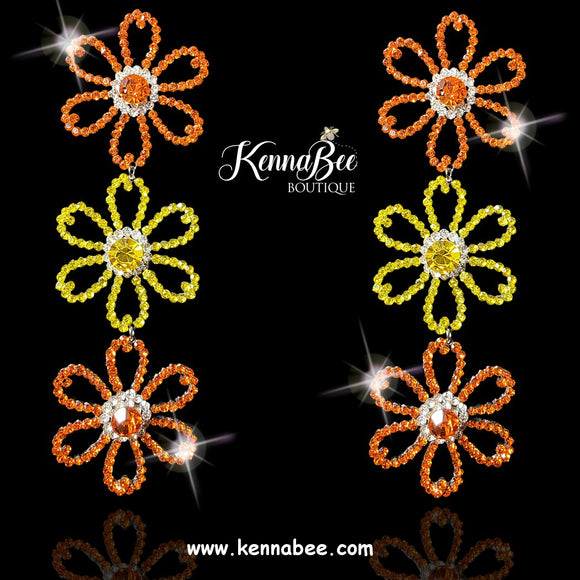 Large Sun/Citrine/Sun Triple Flowers