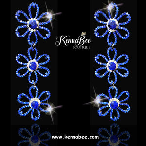 Large Sapphire Triple Flowers