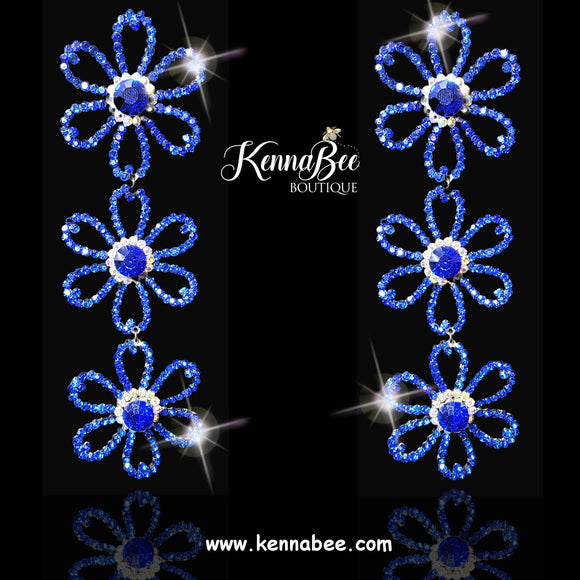 Large Sapphire Triple Flowers