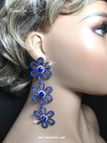 Large Sapphire Triple Flowers