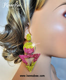 Citrine/Fuchsia Ombre Circle Triangles