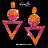 Sun/Fuchsia Ombre Circle Triangles