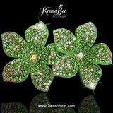 For DAWN - Lime Green Rhinestone Lightweight Flowers