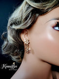 Gold Double Flower Dangles