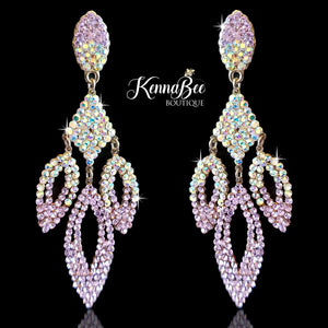 Violet/AB 3 Drop Chandeliers