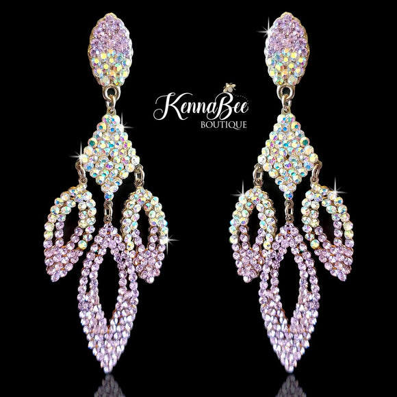 Violet/AB 3 Drop Chandeliers