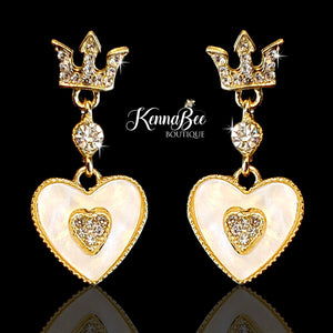 Crown with Opal Dangling Heart