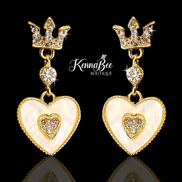 Crown with Opal Dangling Heart