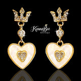 Crown with Opal Dangling Heart