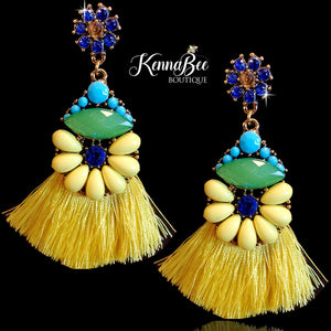 Yellow/Green/Blue Multi Fringe