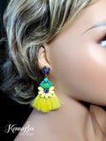 Yellow/Green/Blue Multi Fringe