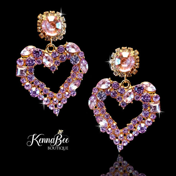 Pink/Lavender Dangling Hearts