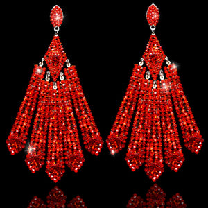 Red 5-Bar Earrings