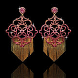 Pink Fuchsia Ombre Scrolls with Fringe