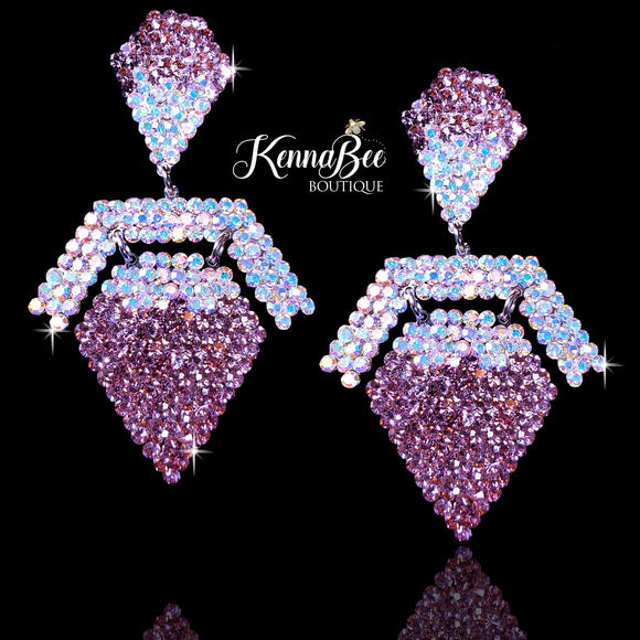 Violet/AB Ombre Hinged Diamond Points