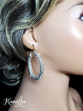 Crystal Hoops with Gold Metal