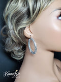 Crystal Hoops with Silver Metal