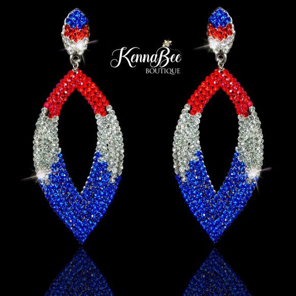 Red, White, Blue Ombre Marquis