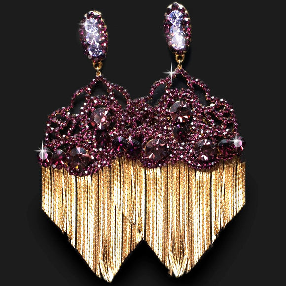 Tiffany Plum Gold Fringe