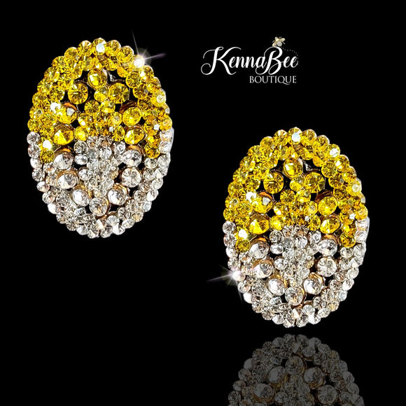 Citrine/Crystal Ombre Oval