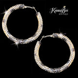 Colored Black/White Snake Rhinestone Hoops 2.1
