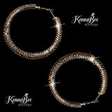 Colored Gunmetal Rhinestone Hoops 2.1