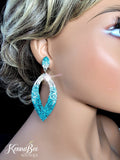 Crystal/Aqua/Zircon Ombre Marquis with Silver Metal
