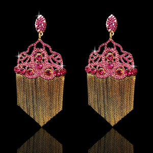 Fuchsia Catherine Ombre Gold Fringe