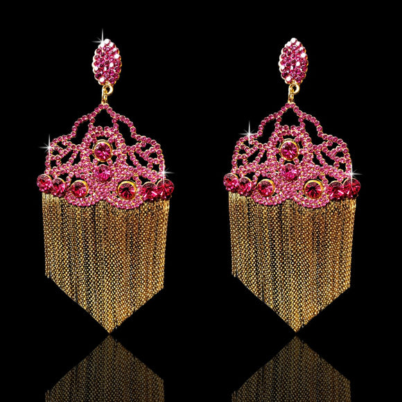 Fuchsia Catherine Ombre Gold Fringe