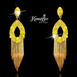 Citrine Drops with Gold Fringe