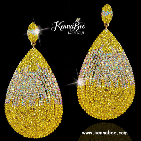 Citrine/AB/Citrine Ombre Extra Large Drops