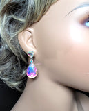 AB Triangle Drops with Silver Metal